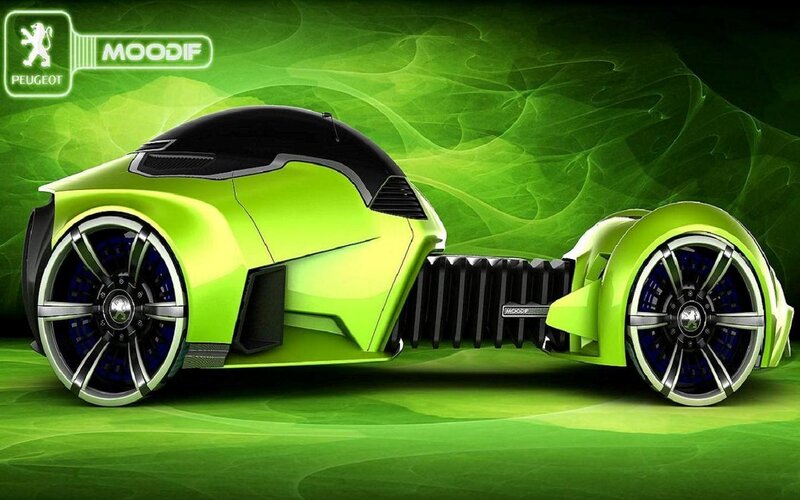 Green Concept Car — Futuristic, Digital Art