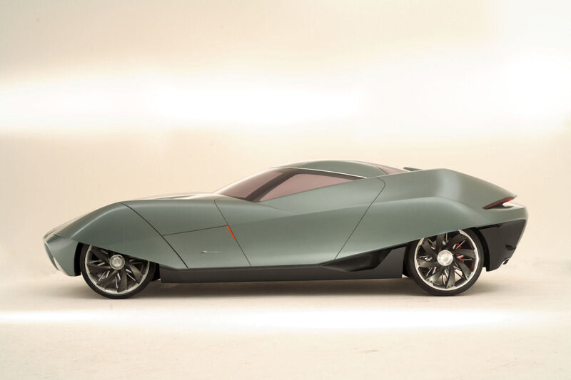 Green Concept Car — Gray, Neutral, 3d Render