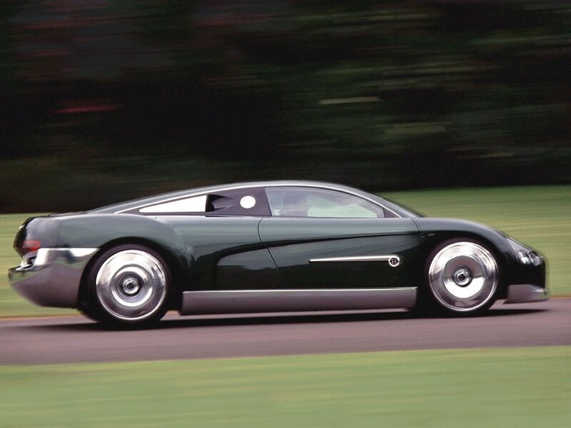 green concept car in motion