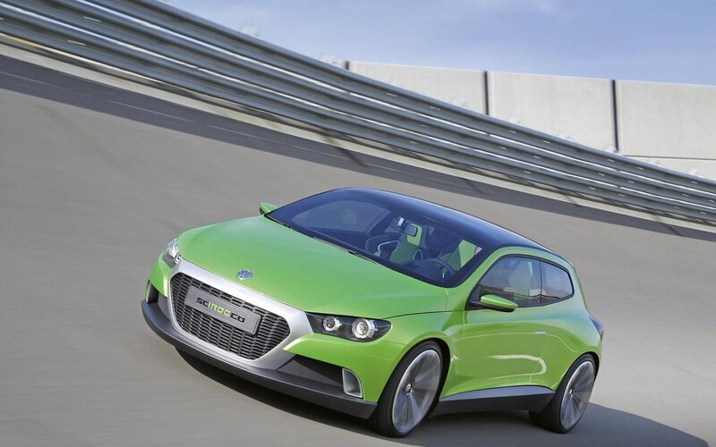 Green Concept Car — Lime Green, Dynamic, Afternoon