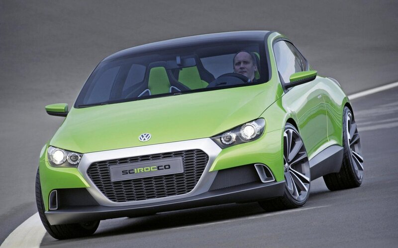 Green Concept Car — Lime Green, Dynamic