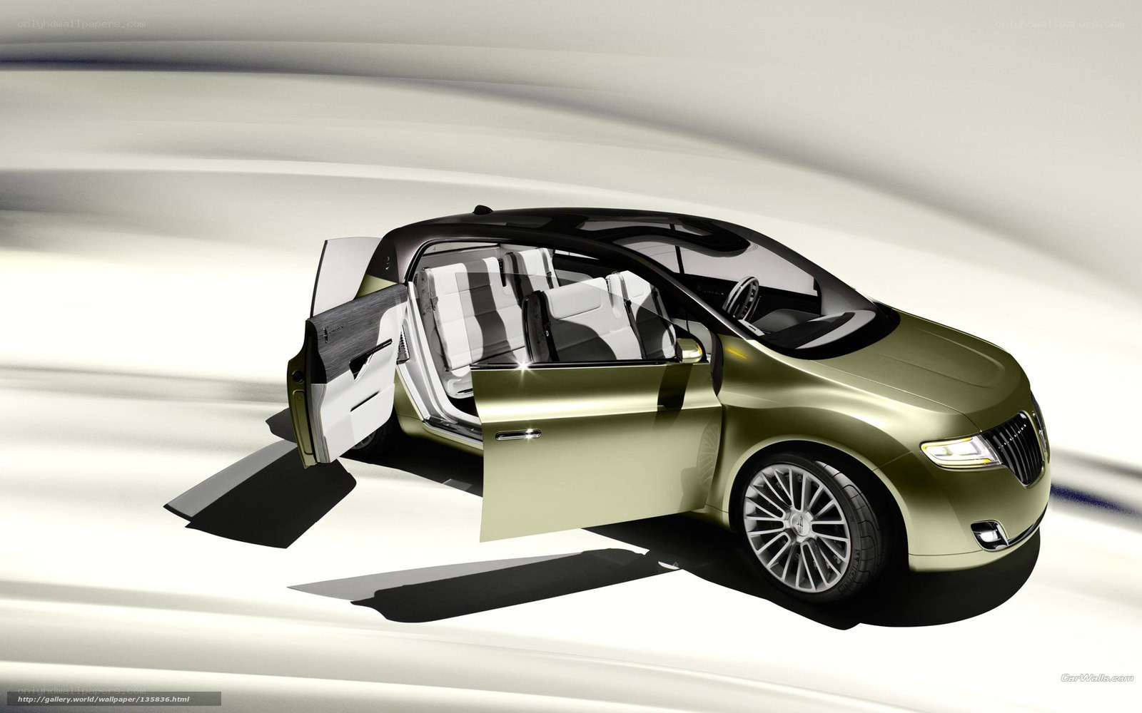 green concept car with open doors