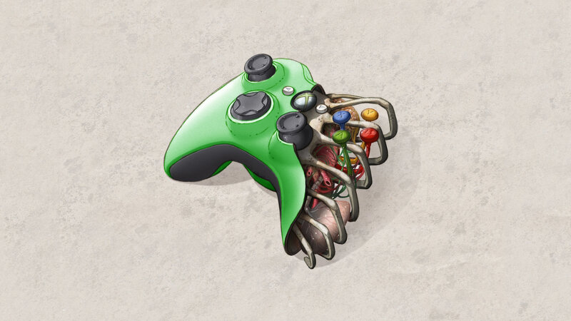 green controller with organic internals