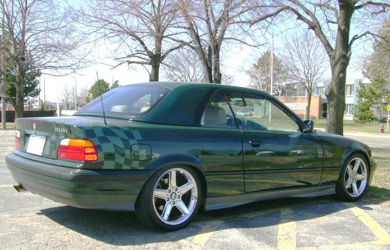 Green Convertible Car — Calm, Spring
