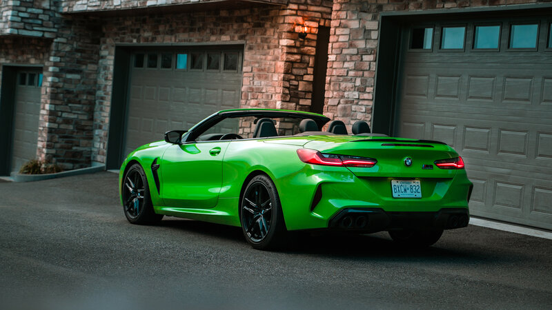 Green Convertible Car — Dramatic, Night, Photograph