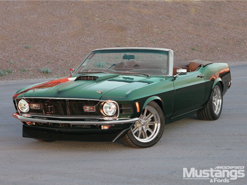 Green Convertible Car — Dramatic