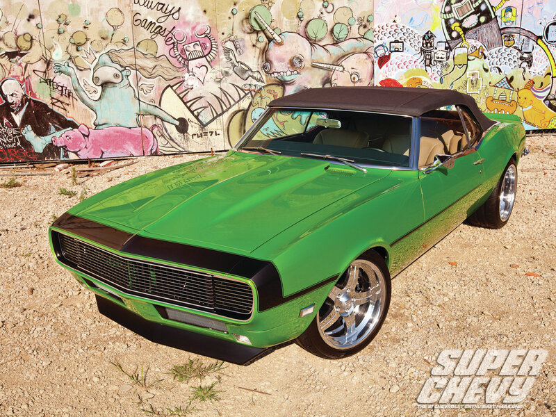 Green Convertible Car — Vibrant