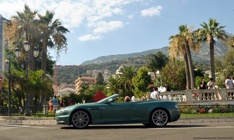 Green convertible on a sunny day