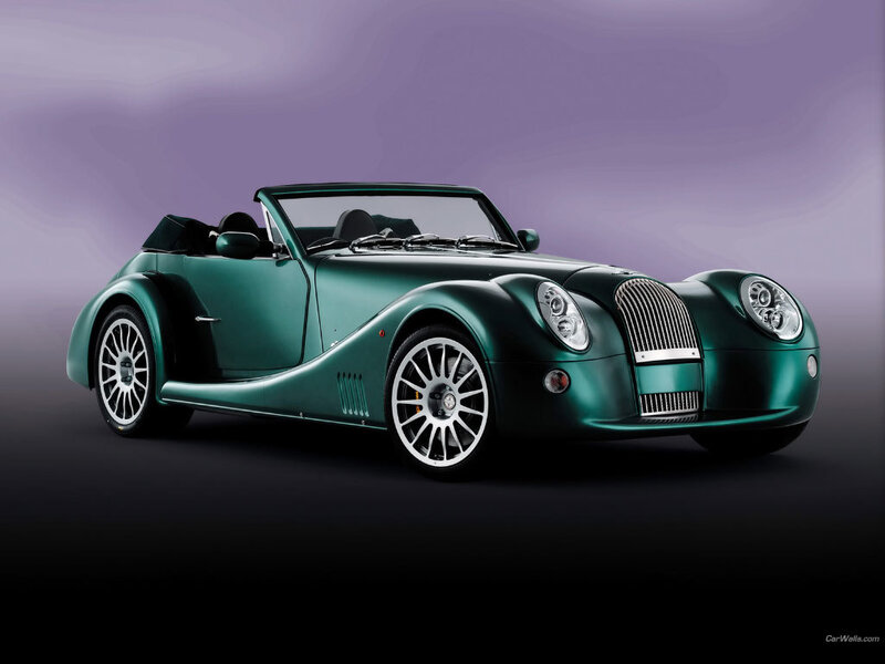 green convertible sports car