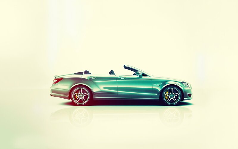 green convertible sports car