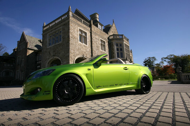 Green convertible sports car
