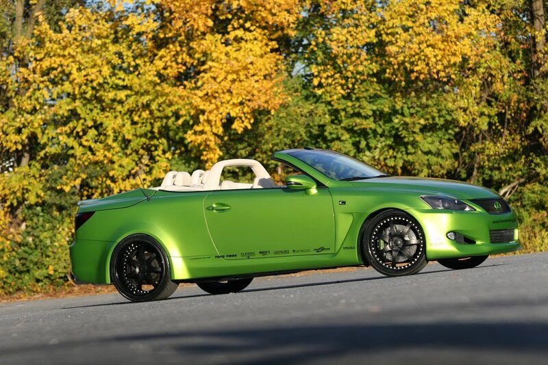 Green convertible sports car