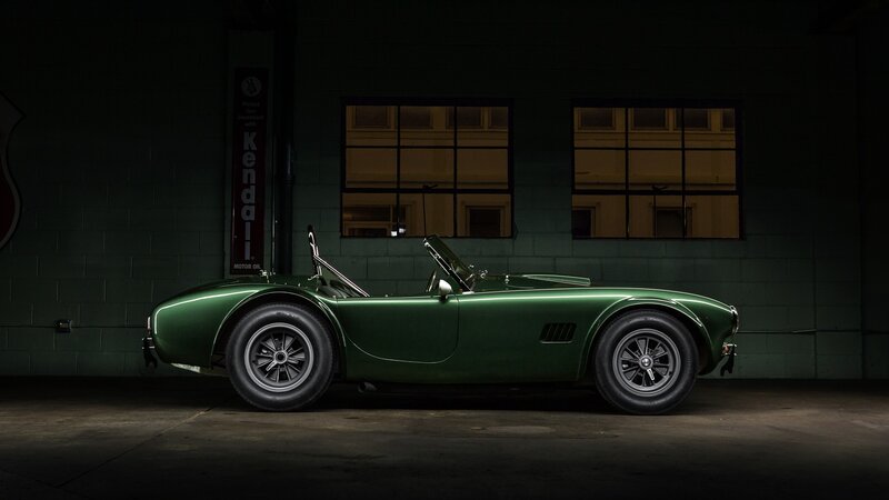 Green Convertible Sports Car — Dramatic, Night