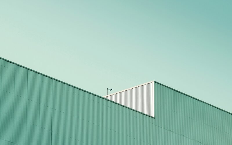 Green Corrugated Metal Building