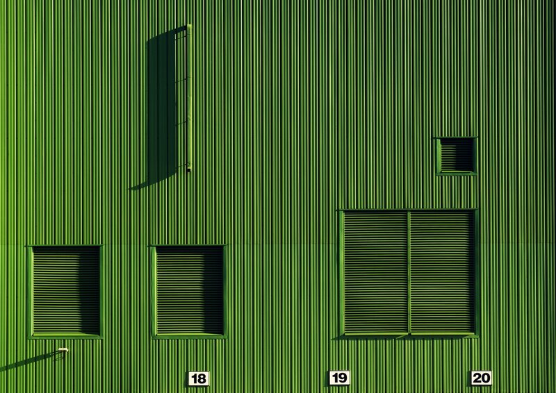 Green Corrugated Wall