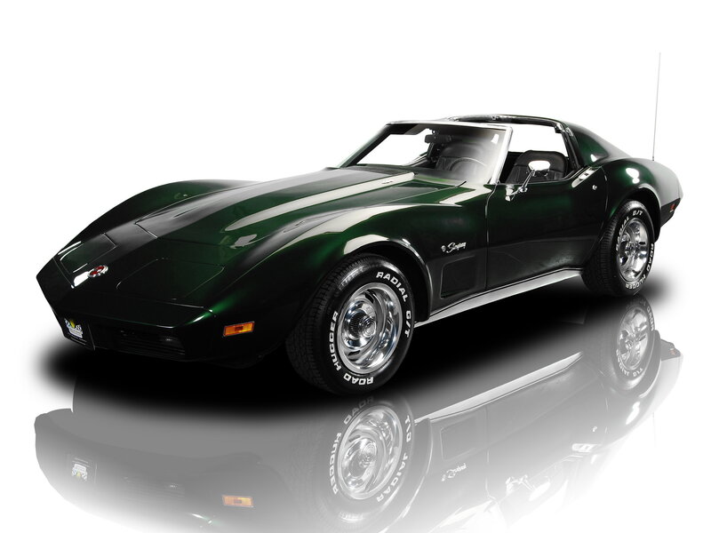 Green Corvette Car — Dramatic