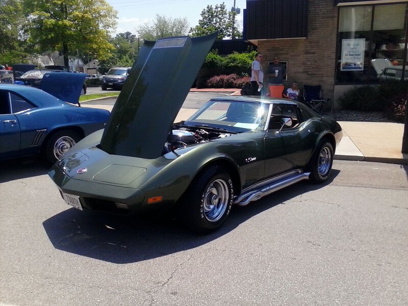 Green Corvette Car — Outdoor, Afternoon