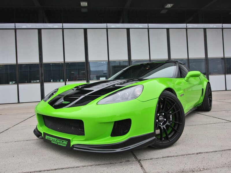 green corvette sports car