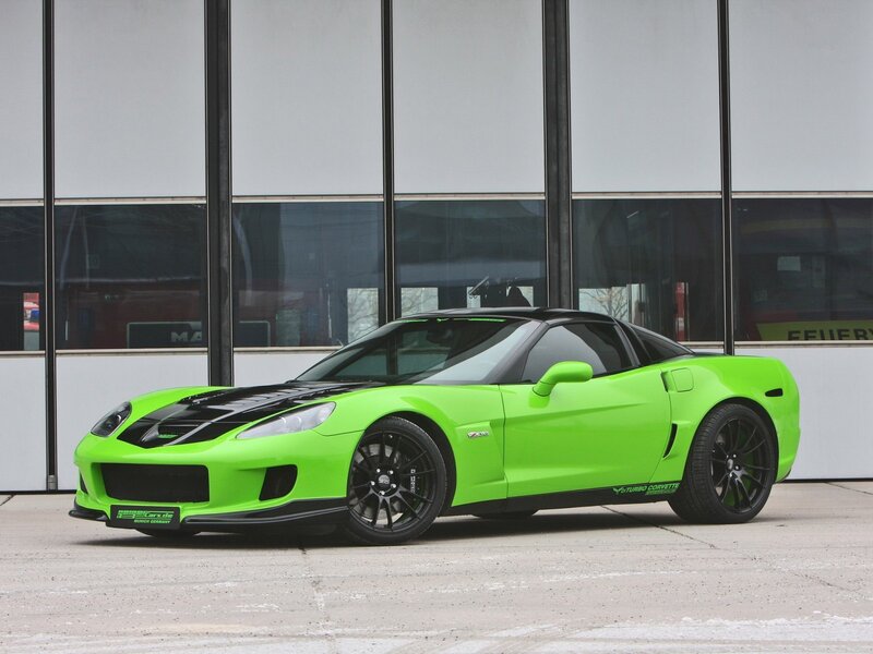 green corvette sports car