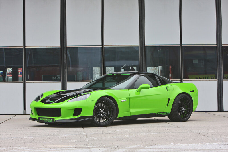 Green Corvette Sports Car — Lime Green
