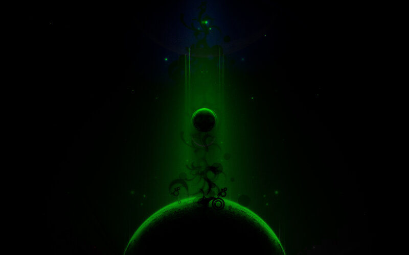 green cosmic abstract art