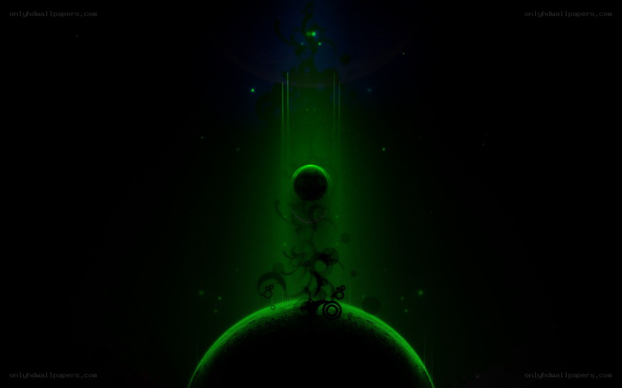 green cosmic abstract art