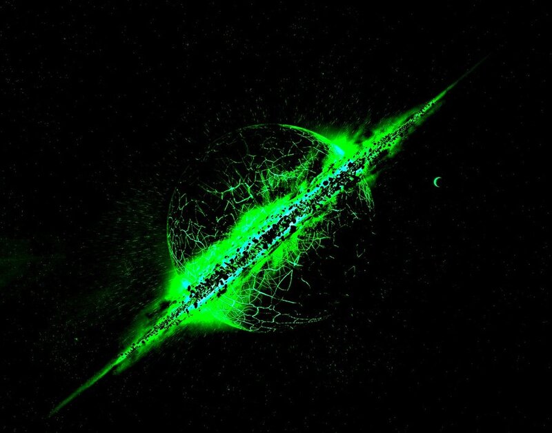 Green cosmic explosion