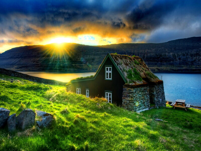 Green Cottage on Hill