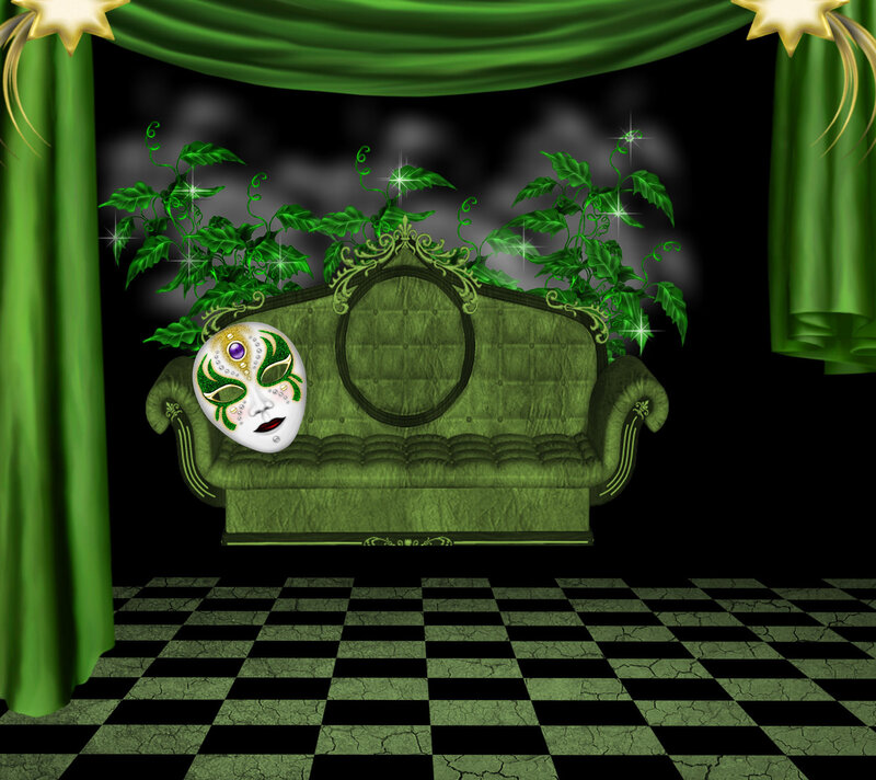 Green Couch with Mask