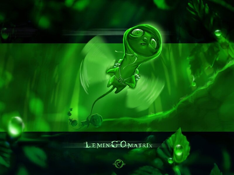green creature in forest