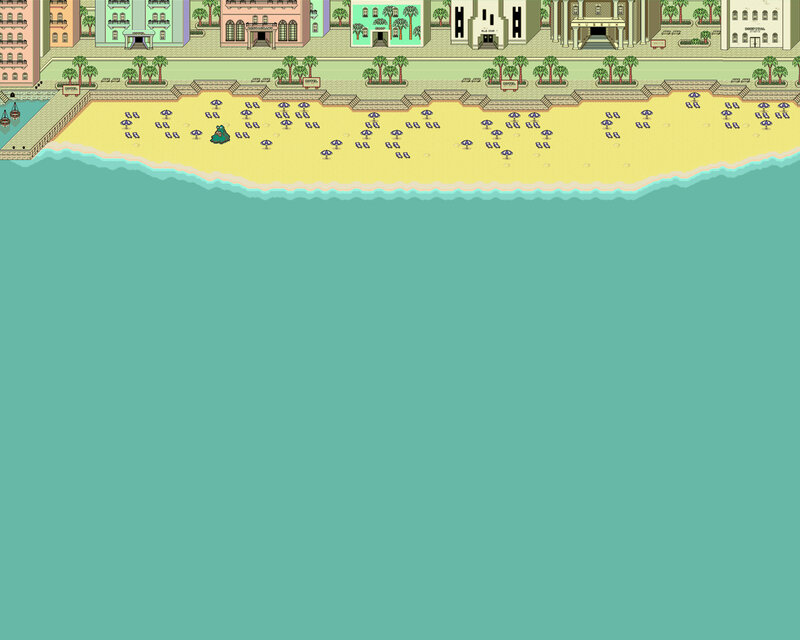 Green Creature on Beach