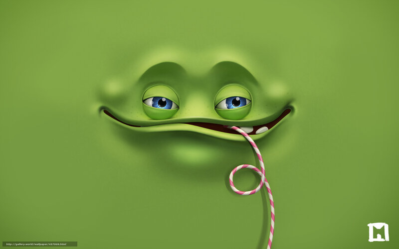 green creature with candy cane