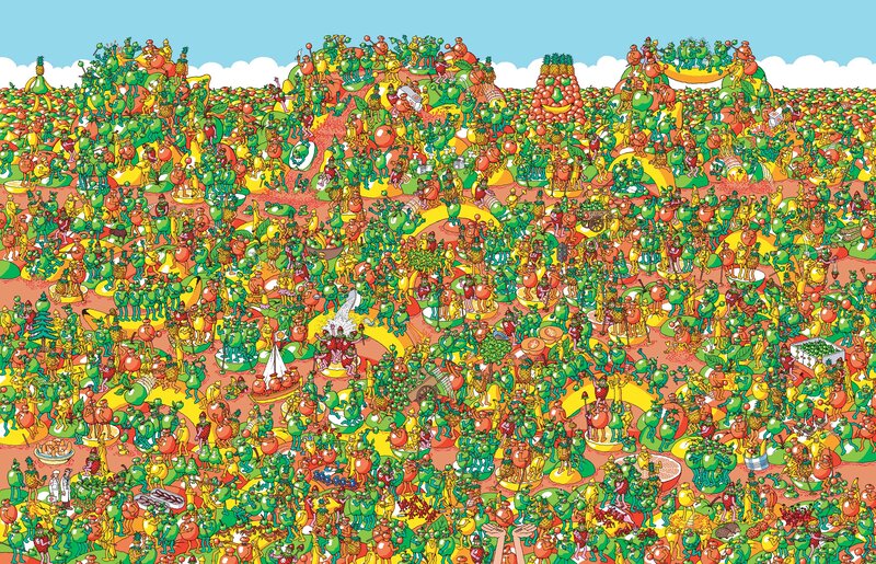 Green Creatures in Crowd