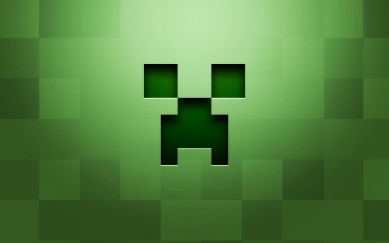 Green Creeper Face — Neutral, Pixel Art, Green Blocks