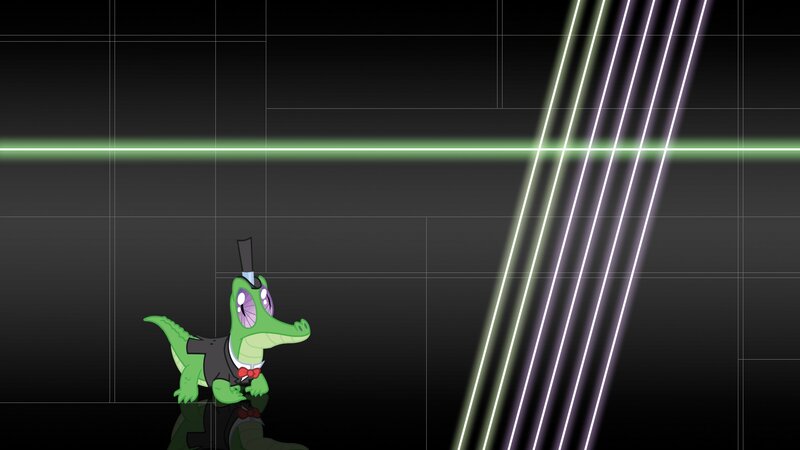 green crocodile in tuxedo