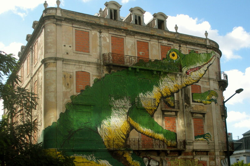 Green Crocodile Mural