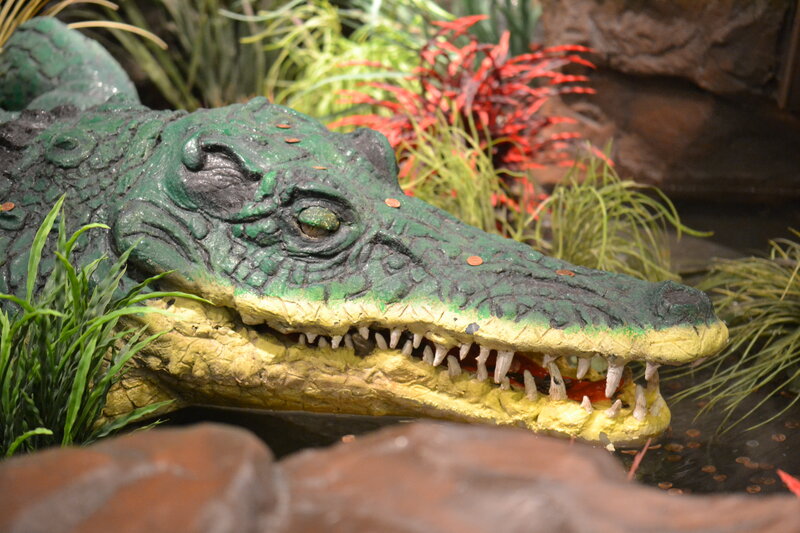 Green Crocodile Statue