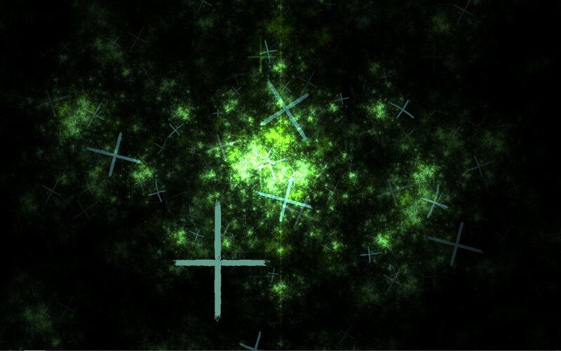 green cross pattern on dark background