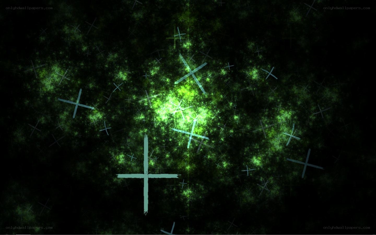 green cross pattern on dark background