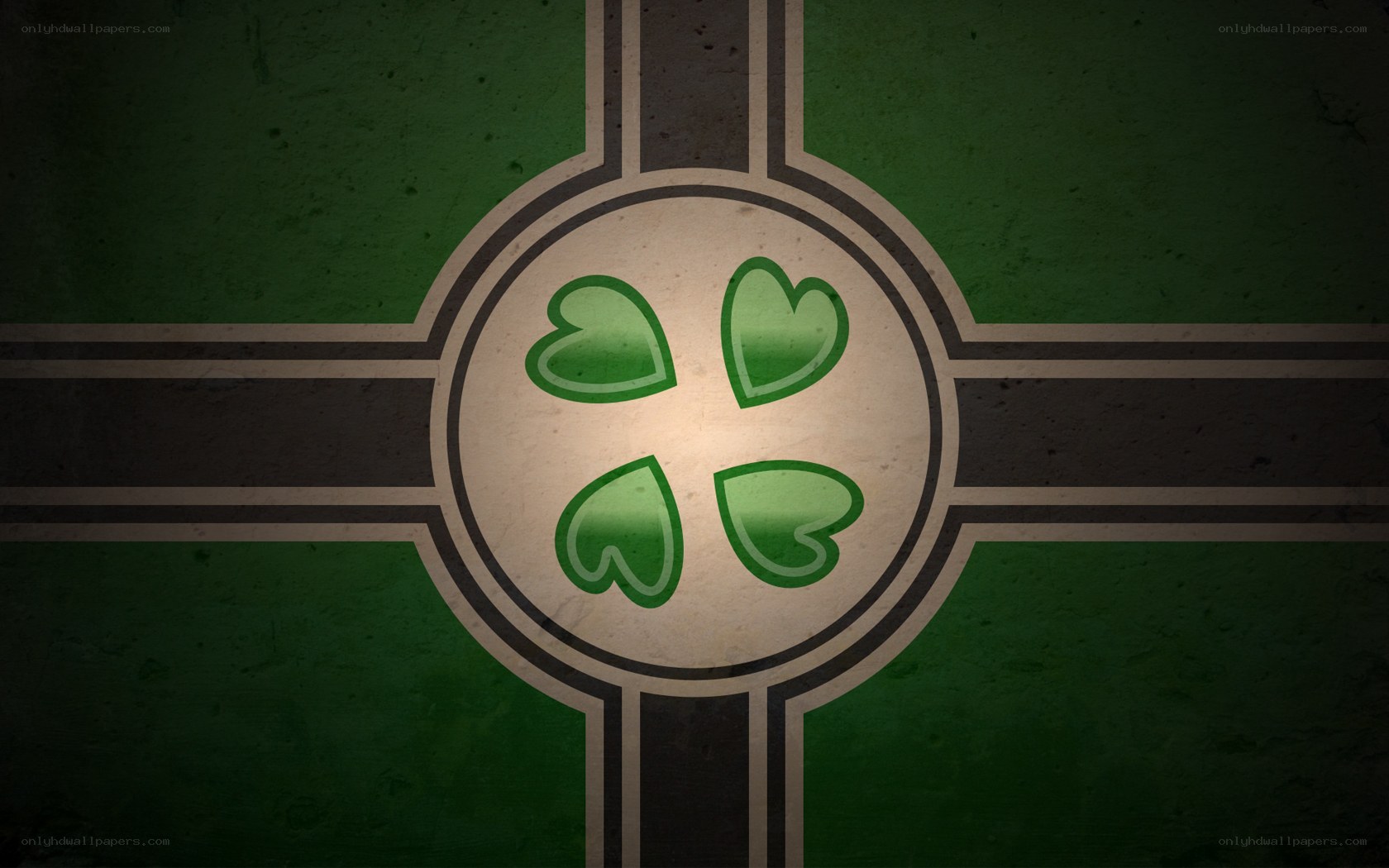 green cross with clover symbol