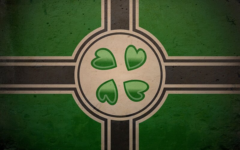 green cross with heart clover