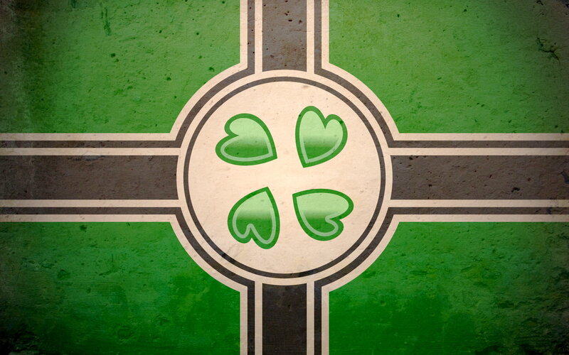 green cross with heart clover