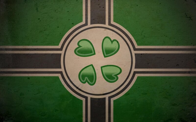 green cross with heart clover