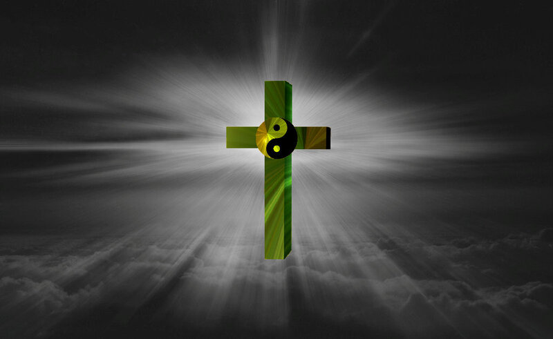 Green Cross with Yin-yang