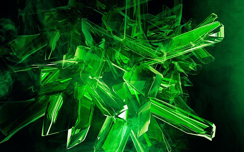 Green Crystal Formation — Dramatic