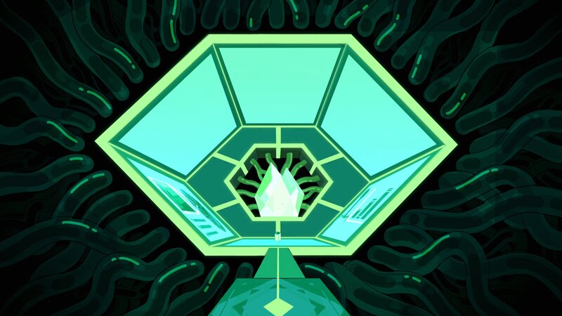 Green Crystal in a Case