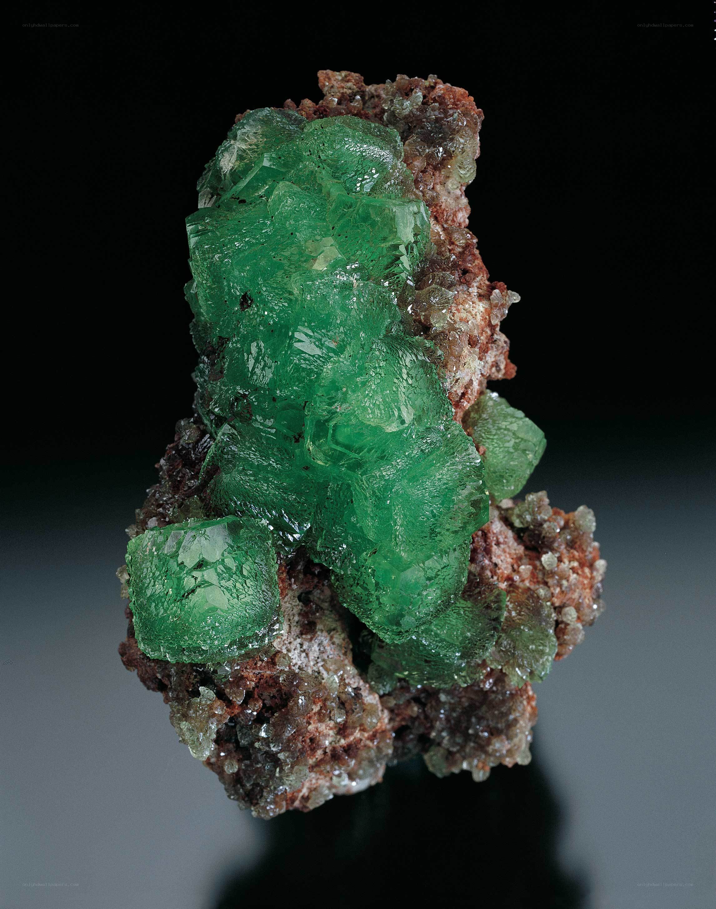 green crystal mineral specimen
