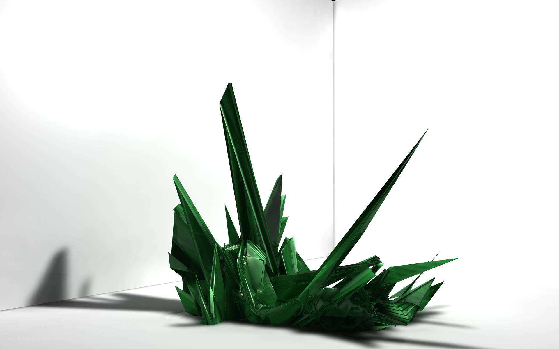 green crystal sculpture