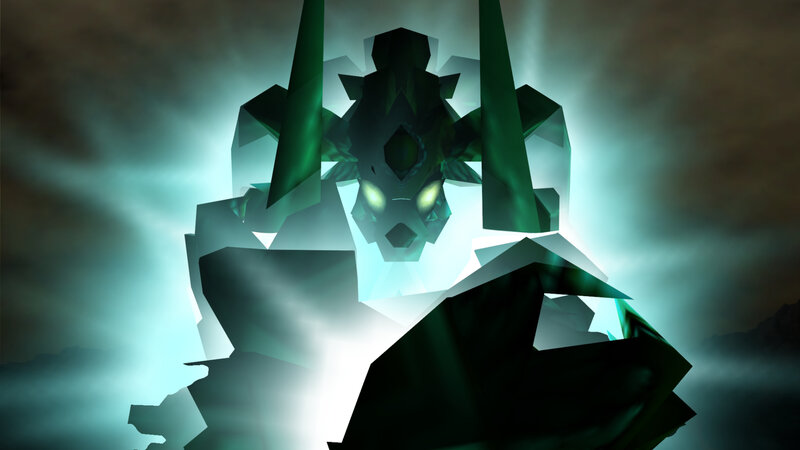 green crystalline monster