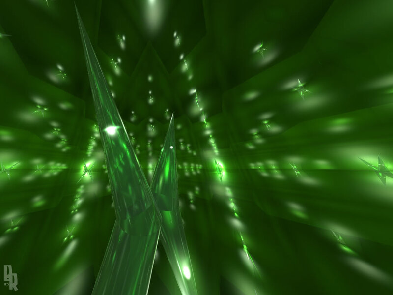 green crystalline tunnel